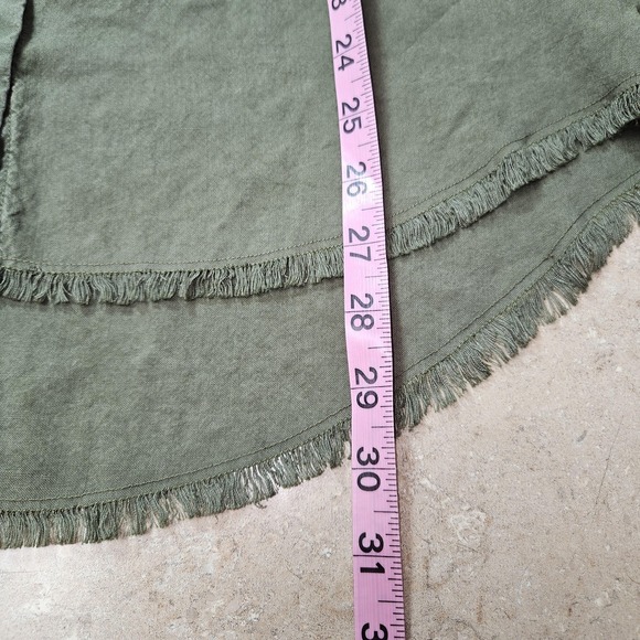 Anthropologie Cloth & Stone Shirt Women M Button Raw Hem Tencel Lyocell Top Fall - Picture 9 of 11